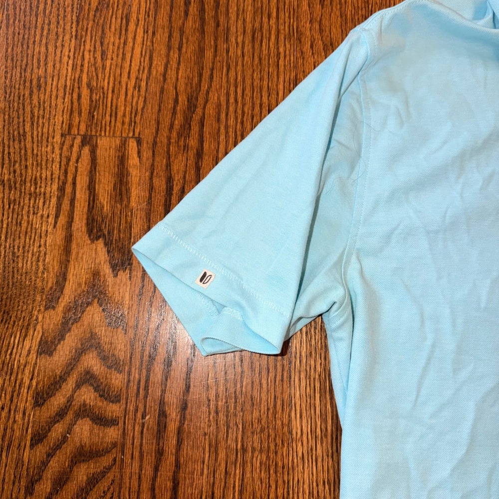 Linksoul Tempus Fugit Polo Shirt Short Sleeve Pique Golf M Light‎ Blue - Picture 4 of 7
